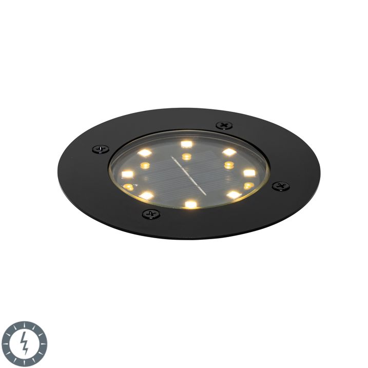 qazqa Moderne grondspot zwart incl. LED IP65 Solar - Terry