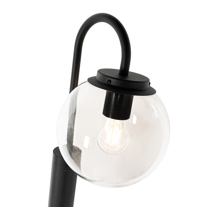 Qazqa Moderne Lantaarn Zwart Met Helder Glas 200 Cm IP44 - Sfera