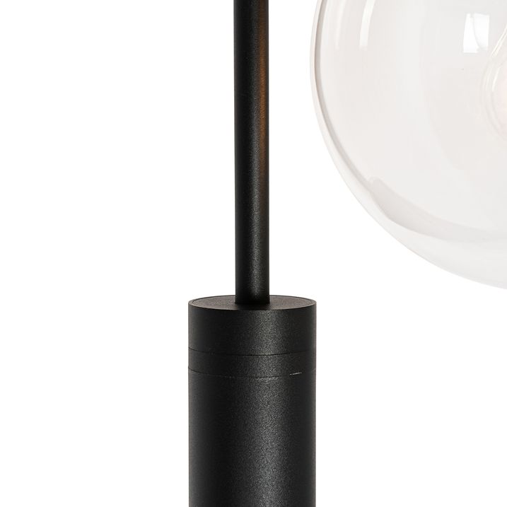 Qazqa Moderne Lantaarn Zwart Met Helder Glas 200 Cm IP44 - Sfera