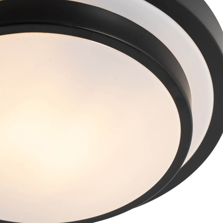 Qazqa Moderne Plafondlamp Zwart Met Wit 25 Cm IP44 - Walden