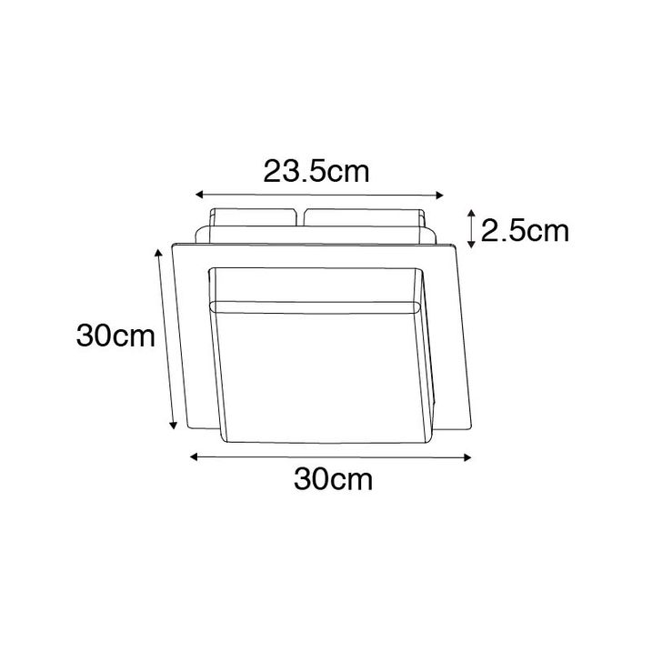 Qazqa Moderne Plafondlamp Zwart Vierkant Incl. LED IP44 - Lys