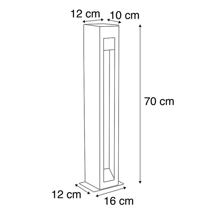 Qazqa Moderne Staande Buitenlamp Bazalt 70 Cm - Sneezy