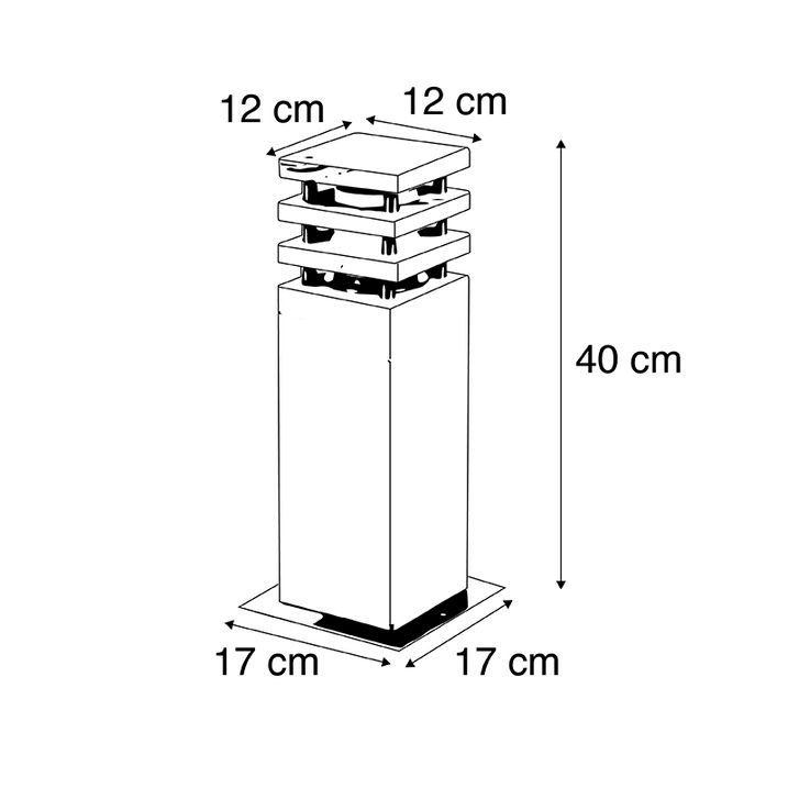 Qazqa Moderne Staande Buitenlamp Zandsteen 40 Cm - Grumpy