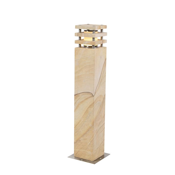 Qazqa Moderne Staande Buitenlamp Zandsteen 70 Cm - Grumpy