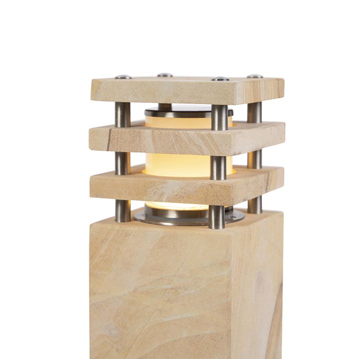 Qazqa Moderne Staande Buitenlamp Zandsteen 70 Cm - Grumpy