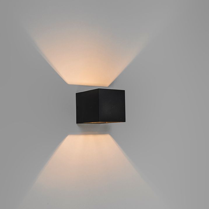 Qazqa Moderne Wandlamp Zwart Met Lichteffect - Transfer