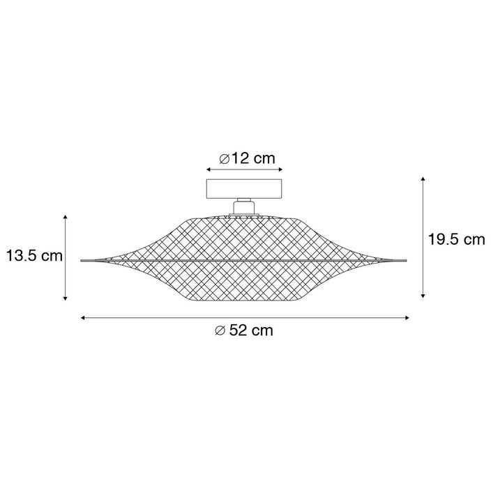 Qazqa Oosterse Buiten Plafondlamp Bamboe 50 Cm IP44 - Rina