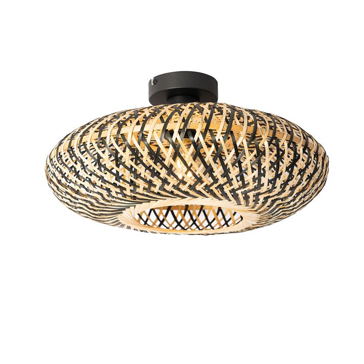 Qazqa Oosterse Plafondlamp Zwart Bamboe 40 Cm - Ostrava