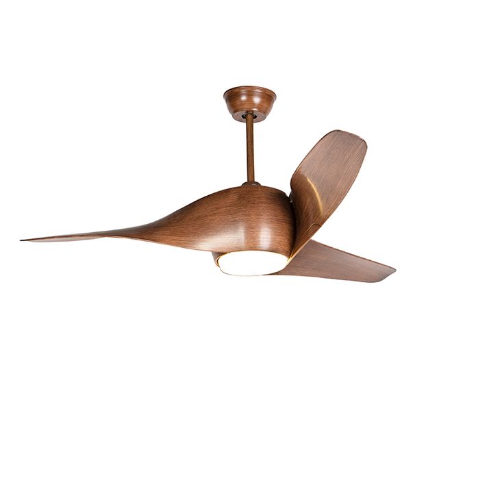 Qazqa Plafondventilator Hout Incl. LED Met Afstandsbediening - Sirocco 50