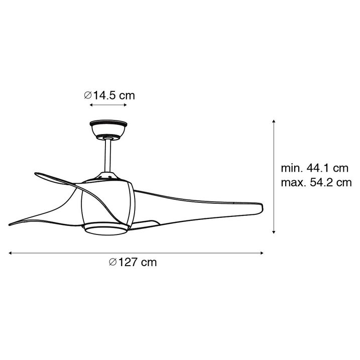 Qazqa Plafondventilator Hout Incl. LED Met Afstandsbediening - Sirocco 50