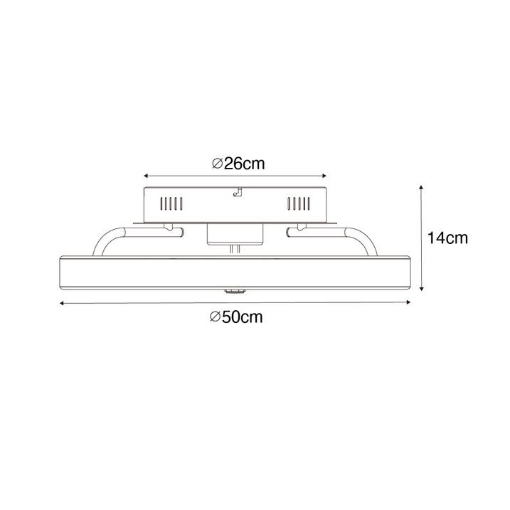 Qazqa Plafondventilator Messing 50cm Incl. LED Dimbaar Met Afstandsbediening - Maddy