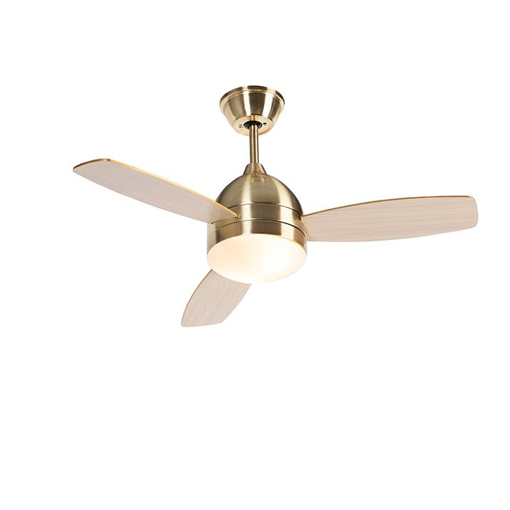 Qazqa Plafondventilator Messing 96cm Met Afstandsbediening - Rotar