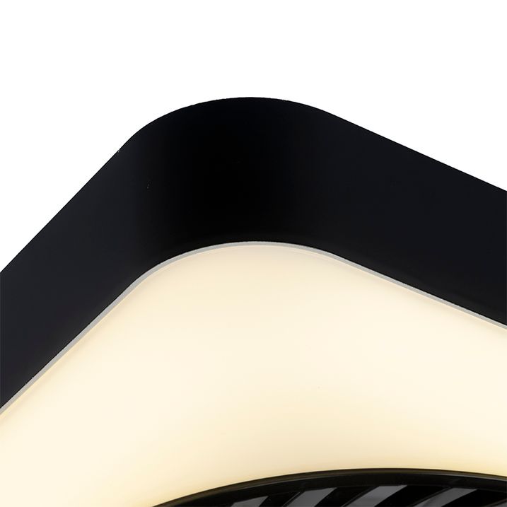 Qazqa Plafondventilator Vierkant Zwart Incl. LED Dimbaar - Climo