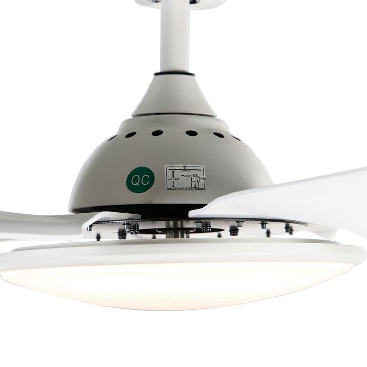 Qazqa Plafondventilator Wit 130cm Incl. LED Dimbaar Met Afstandsbediening - Vifte
