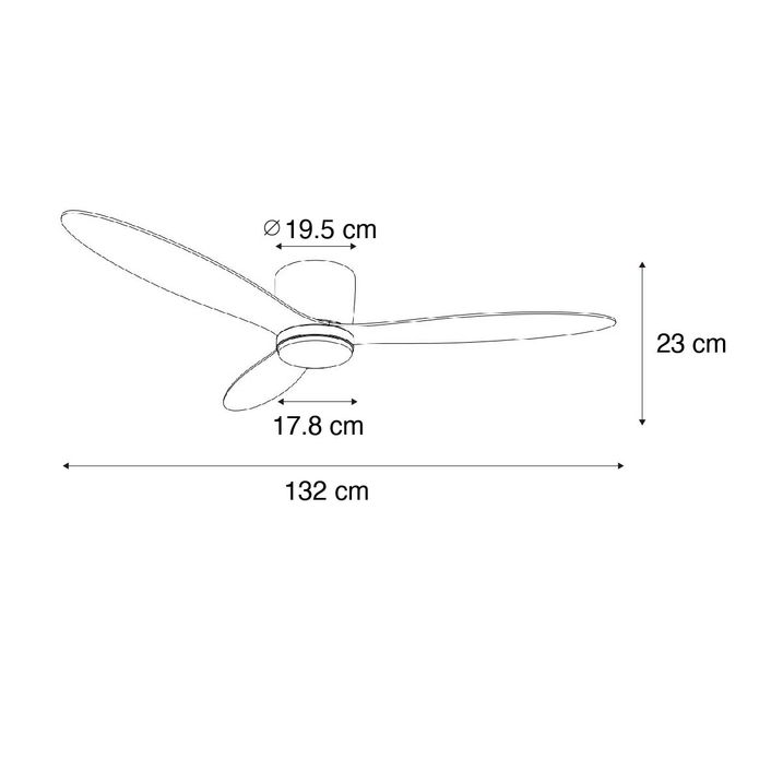 Qazqa Plafondventilator Wit 132cm Incl. LED Dimbaar Met Afstandsbediening - Sofio