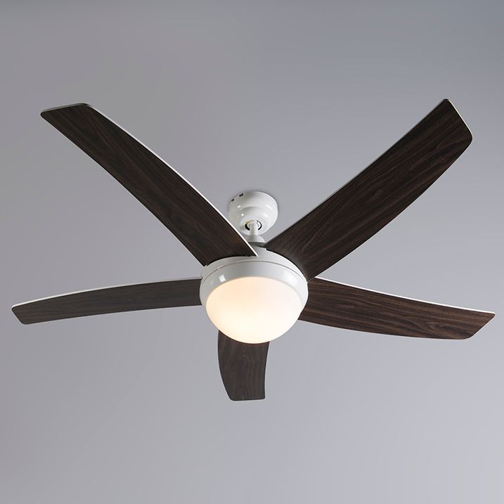 Qazqa Plafondventilator Wit Met Hout Print 132cm Met Afstandsbediening - Cool