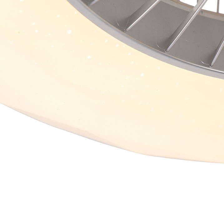 Qazqa Plafondventilator Zilver Met Ster Effect 59cm Incl. LED Dimbaar Met Afstandsbediening - Clima