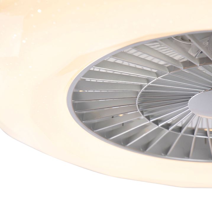 Qazqa Plafondventilator Zilver Met Ster Effect 59cm Incl. LED Dimbaar Met Afstandsbediening - Clima