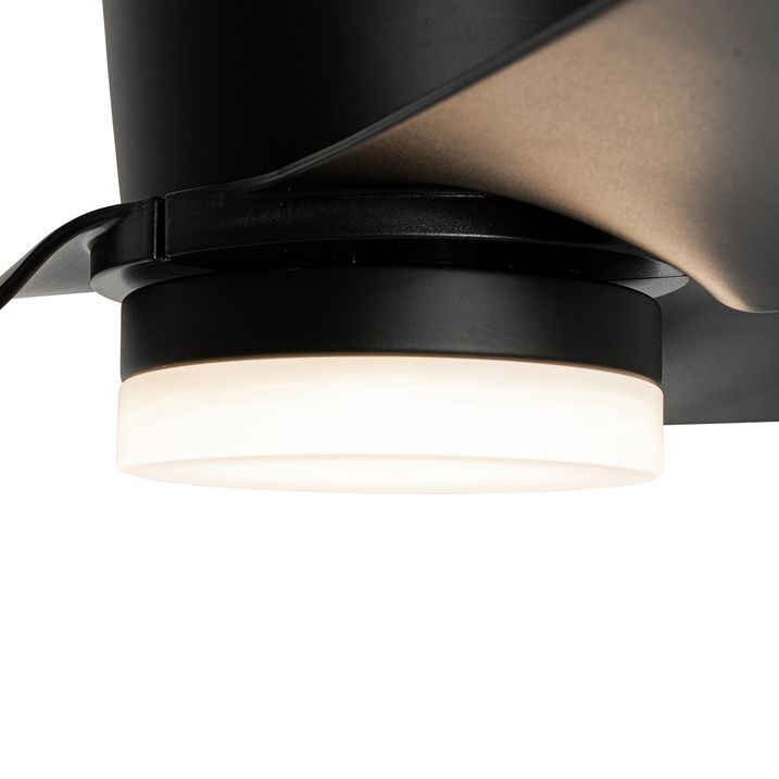 Qazqa Plafondventilator Zwart 123cm Incl. LED Dimbaar Met Afstandsbediening - Patty