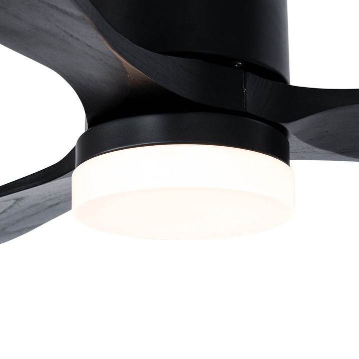 Qazqa Plafondventilator Zwart 132cm Incl. LED Dimbaar Met Afstandsbediening - Sofia