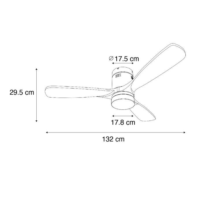 Qazqa Plafondventilator Zwart 132cm Incl. LED Dimbaar Met Afstandsbediening - Sofia