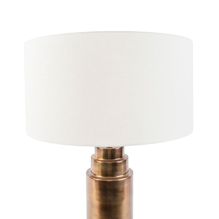 Qazqa Art Deco Tafellamp Met Kap Wit 50 Cm - Bruut