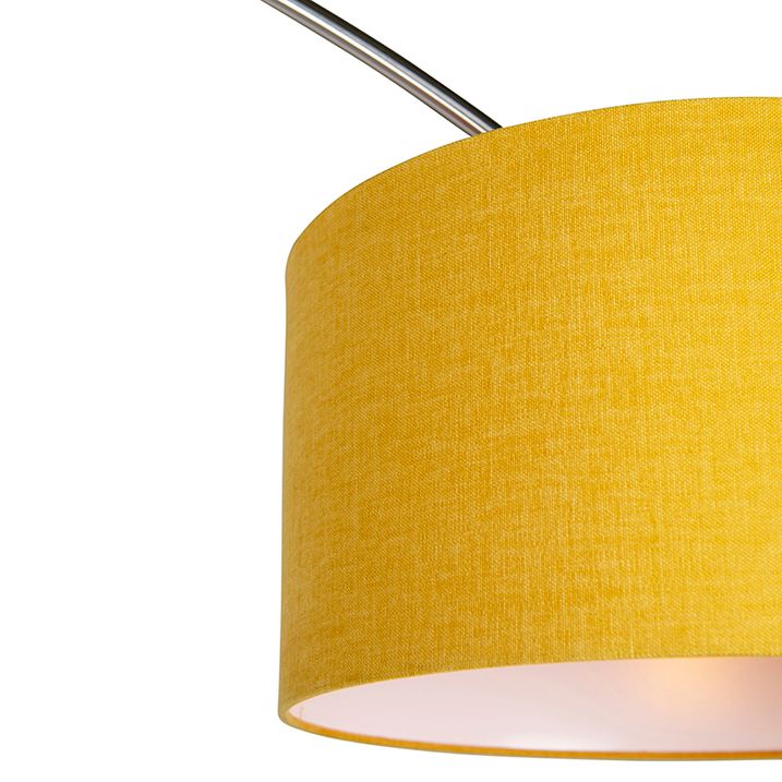 Qazqa Booglamp Staal Met Gele Kap 35/35/20 - XL