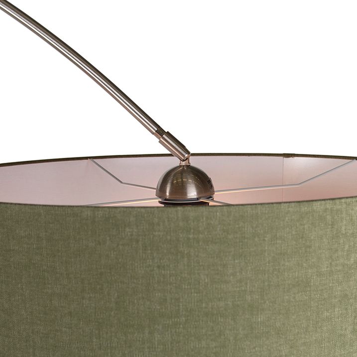 Qazqa Booglamp Staal Mosgroene Kap 50/50/25 - XL