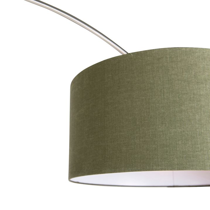 Qazqa Booglamp Staal Mosgroene Kap 50/50/25 - XL