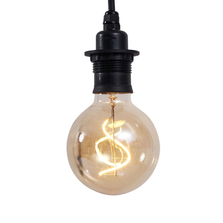 Qazqa Buiten Hanglamp Zwart 3-lichts IP44 - Cava