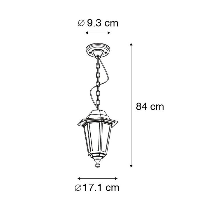 Qazqa Buitenhanglamp Zwart - New Haven