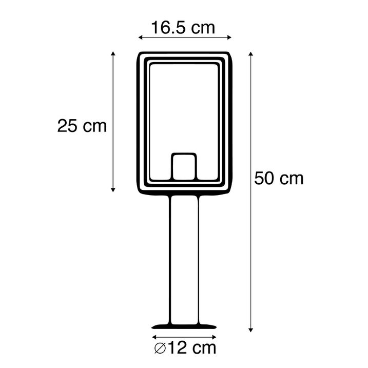 Qazqa Buitenlamp Paal Grijs 50 Cm IP44 - Sutton