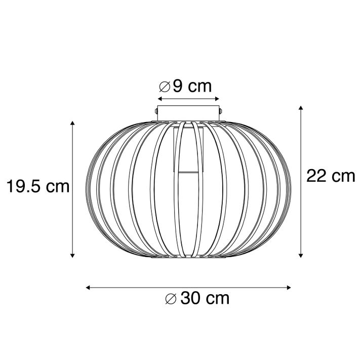 Qazqa Design Plafondlamp Zwart 30 Cm - Johanna