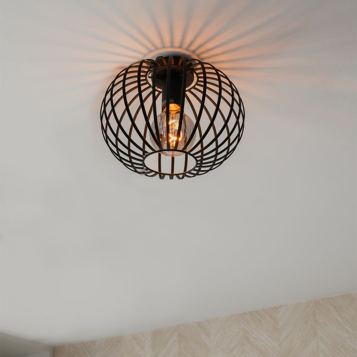 qazqa Design plafondlamp zwart 30 cm - Johanna