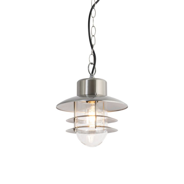 qazqa Industriële hanglamp staal IP44 - Shell