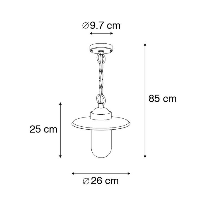 Qazqa Industriële Hanglamp Zink IP44 - Munich