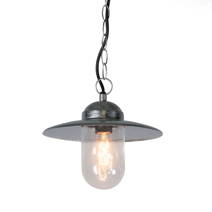 qazqa Industriële hanglamp zink IP44 - Munich