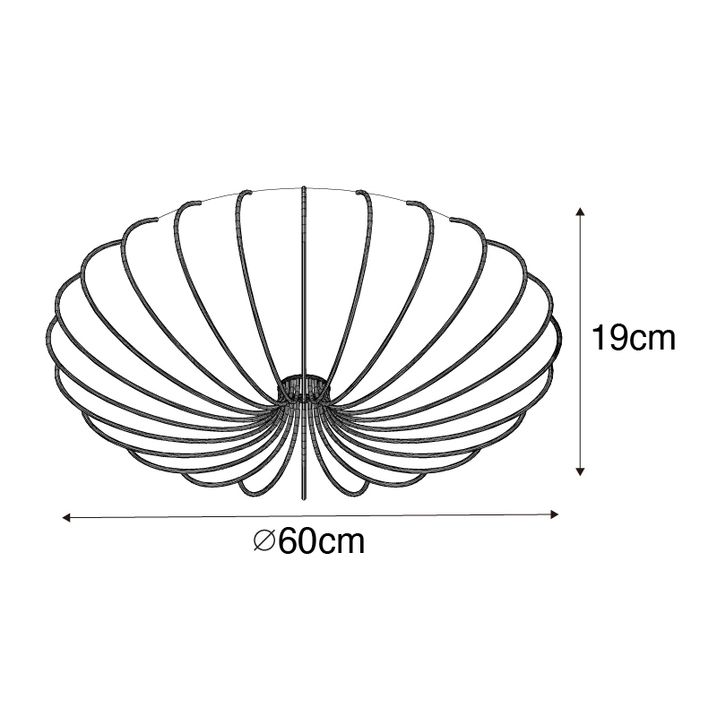 Qazqa Japandi Plafondlamp Grijs 60cm 5-lichts - Plu