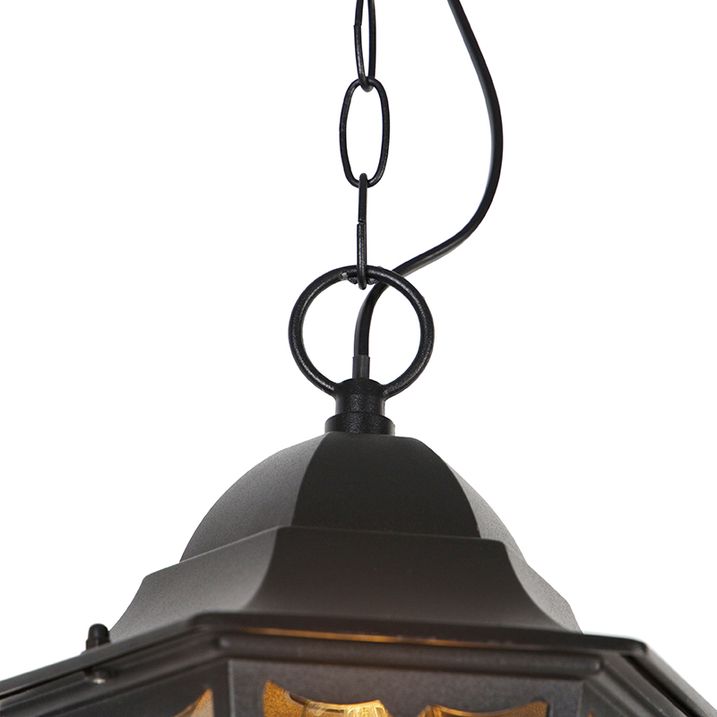 Qazqa Klassieke Buiten Hanglamp Zwart IP44 - Havana
