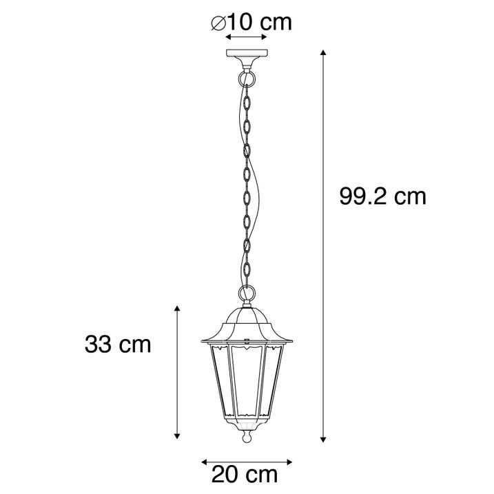 Qazqa Klassieke Buiten Hanglamp Zwart IP44 - Havana