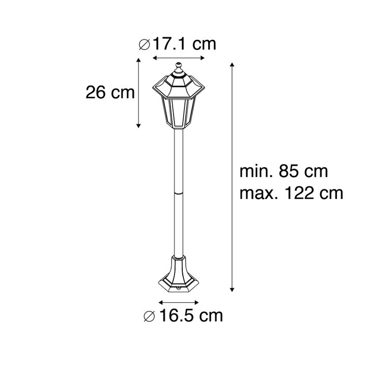 Qazqa Klassieke Lantaarn Zwart IP44 - New Haven