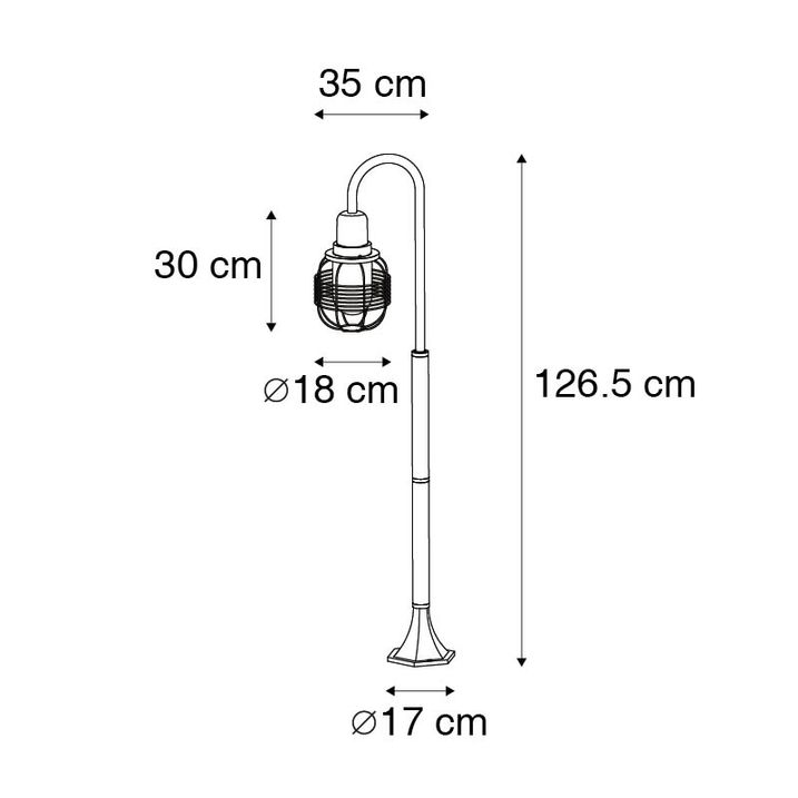 Qazqa Landelijke Buitenlamp Zwart IP44 - Guardado