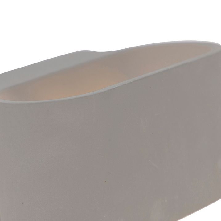 Qazqa Landelijke Ovale Wandlamp Beton - Arles