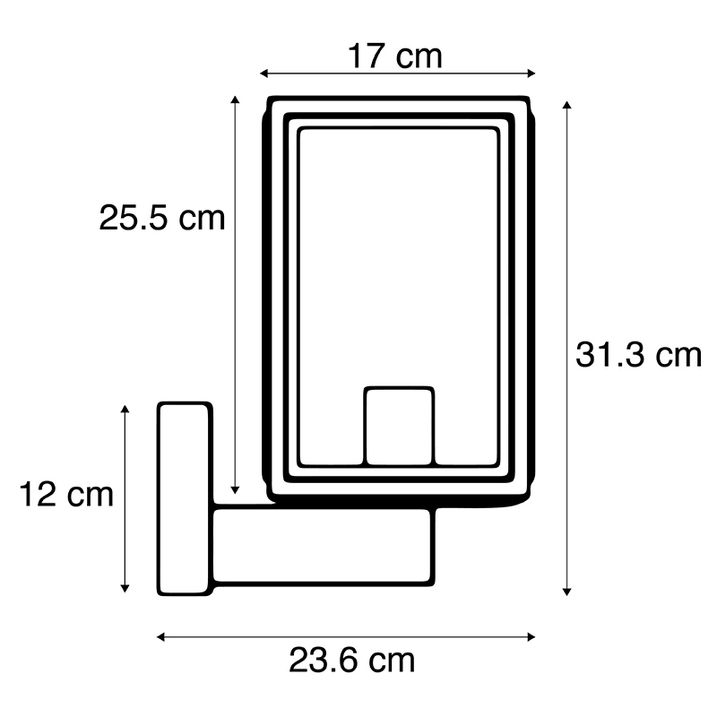 Qazqa Landelijke Wandlamp Zwart IP44 - Sutton Up