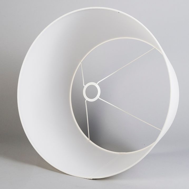 Qazqa Linnen Lampenkap Creme Rond Schuin 50/40/26