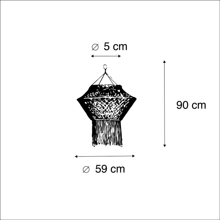 Qazqa Macrame Lampenkap Naturel 90 Cm
