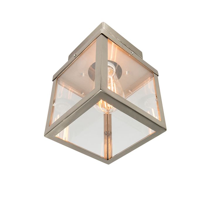 qazqa Moderne buiten plafondlamp staal - Rotterdam