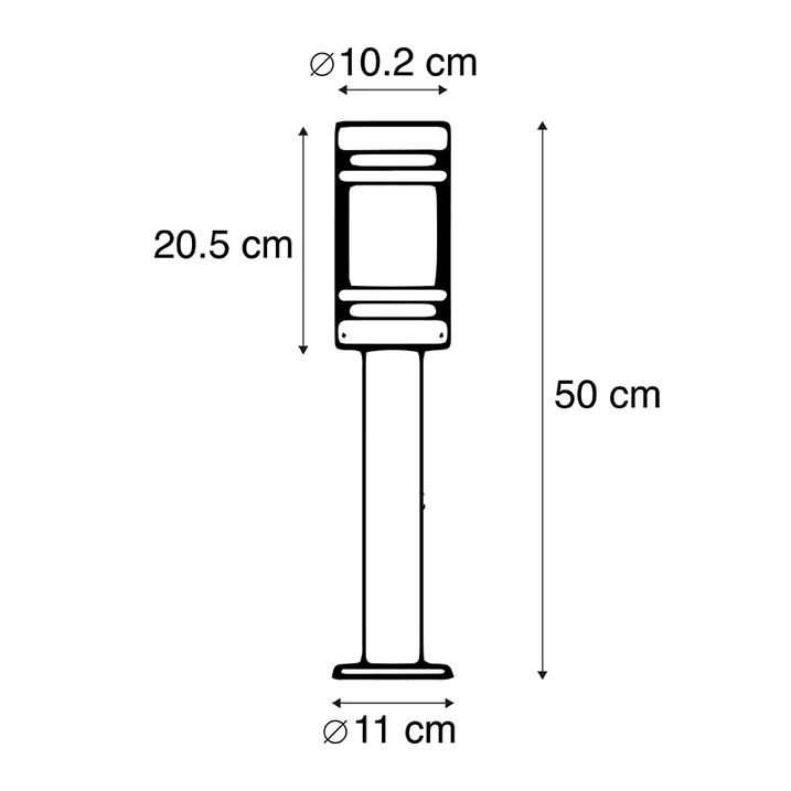 Qazqa Moderne Buitenlamp Zwart 50 Cm IP44 - Gleam