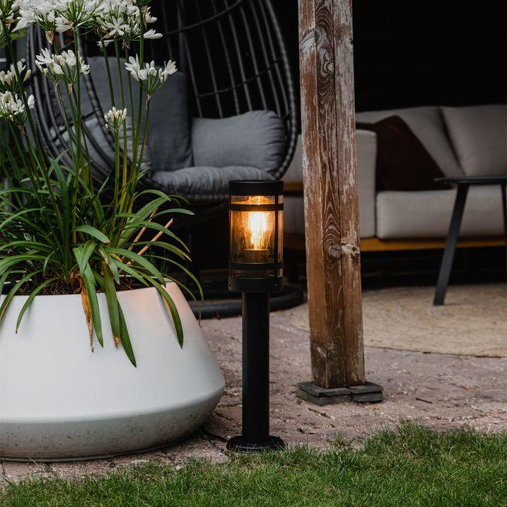qazqa Moderne buitenlamp zwart 50 cm IP44 - Gleam