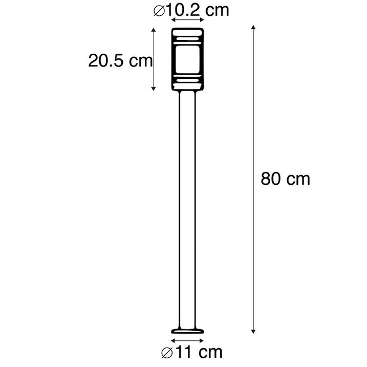 Qazqa Moderne Buitenlamp Zwart 80 Cm IP44 - Gleam